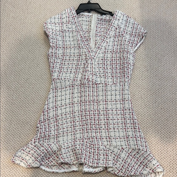 Chic Tweed Dress with Ruffle Hem - Picture 1 of 3